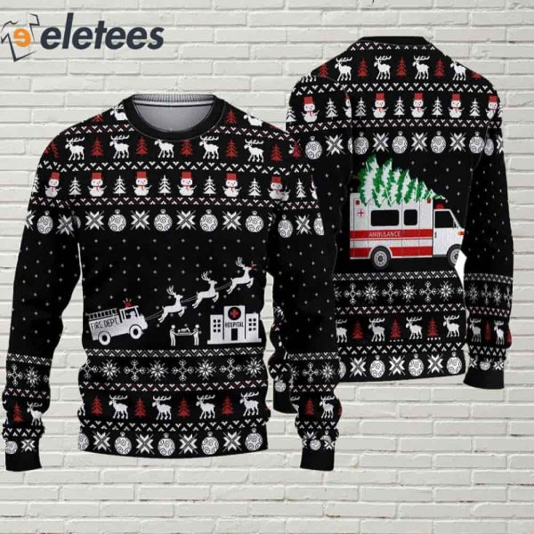 Casespring Paramedic Hospital Ambulance Ugly Christmas Sweater