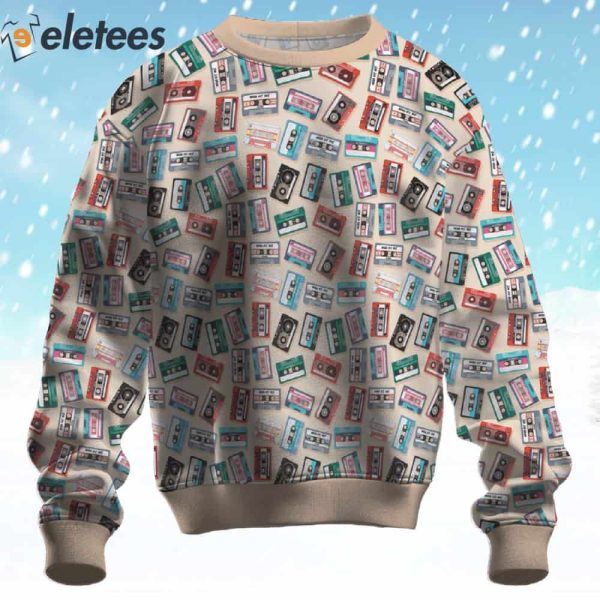 Cassette Tapes Ugly Christmas Sweater