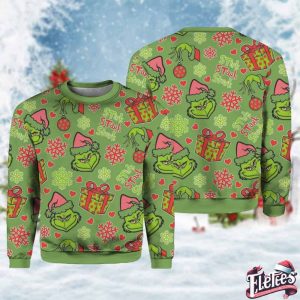 Casual Grinch Stink Stank Stunk Contrast Printed Sweatshirt 1