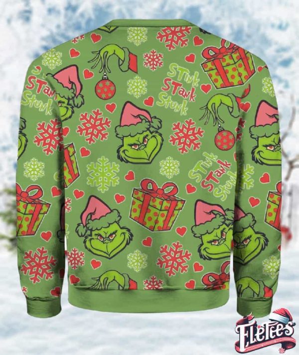 Casual Grinch Stink Stank Stunk Contrast Printed Sweatshirt