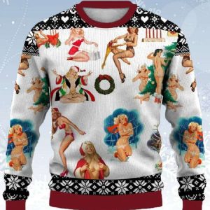 Casual Santa Girl Colorful Printed Ugly Christmas Sweater