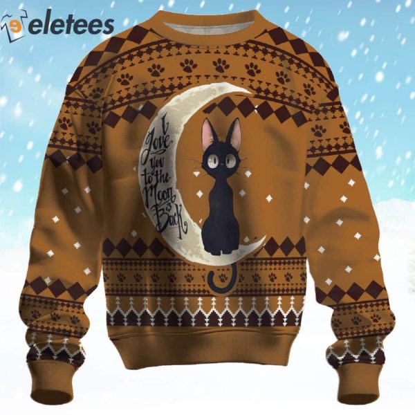 Cat I Love To The Moon & Back Ugly Christmas Sweater