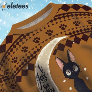 Cat I Love To The Moon Back Ugly Christmas Sweater 4