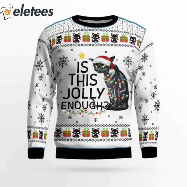 Cat Is This Jolly Enough Ugly Christmas Sweater