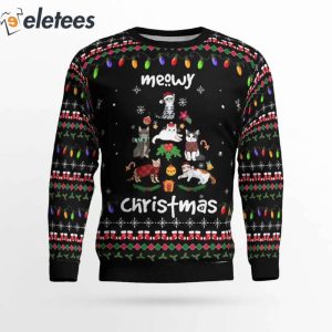 Cats Meowy Christmas Ugly Sweater 3