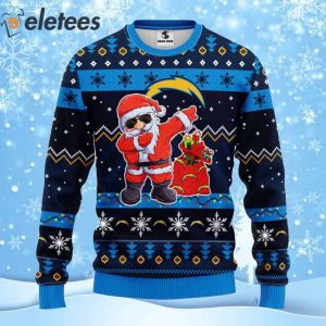Chargers Football Dabbing Santa Ugly Christmas Sweater