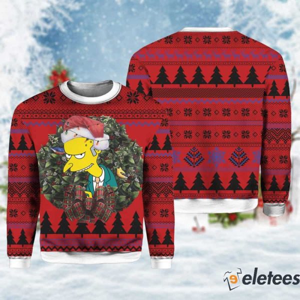 Charles Montgomery Burns Simpsons MC Ugly Christmas Sweater