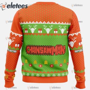 Chibi Chainsaw Man Ugly Christmas Sweater1