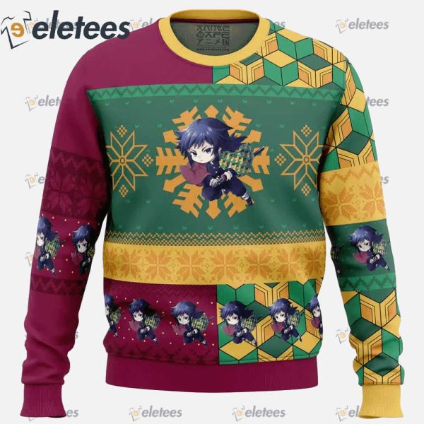 Chibi Christmas Giyu Tomioka Demon Slayer Ugly Christmas Sweater