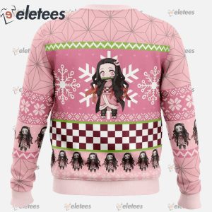 Chibi Christmas Nezuko Kamado Demon Slayer Ugly Christmas Sweater1