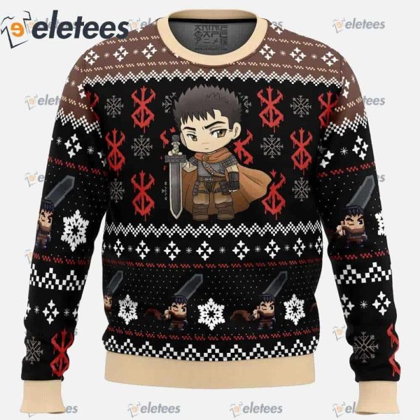 Chibi Guts Berserk Ugly Christmas Sweater