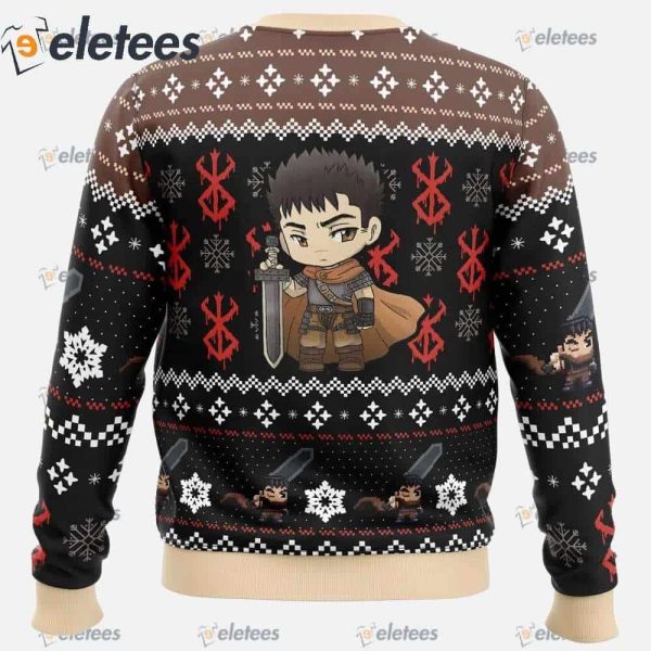 Chibi Guts Berserk Ugly Christmas Sweater