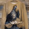 Chicken And Coffee Print Sweatshirt