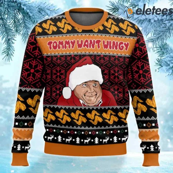 Chris Farley Tommy Likey Tommy Want Wingy Ugly Christmas Sweater