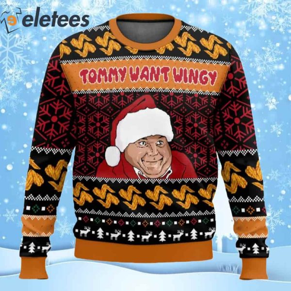 Chris Farley Tommy Likey Tommy Want Wingy Ugly Christmas Sweater