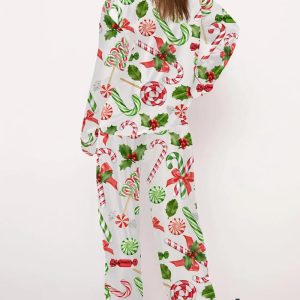 Christmas Candy Cane Long Sleeve Pajama Set 2