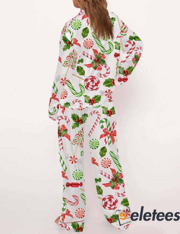 Christmas Candy Cane Long Sleeve Pajama Set