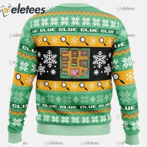 Christmas Clue Board Games Ugly Christmas Sweater1