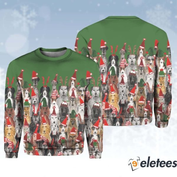 Christmas Dogs Print Casual Sweatshirt