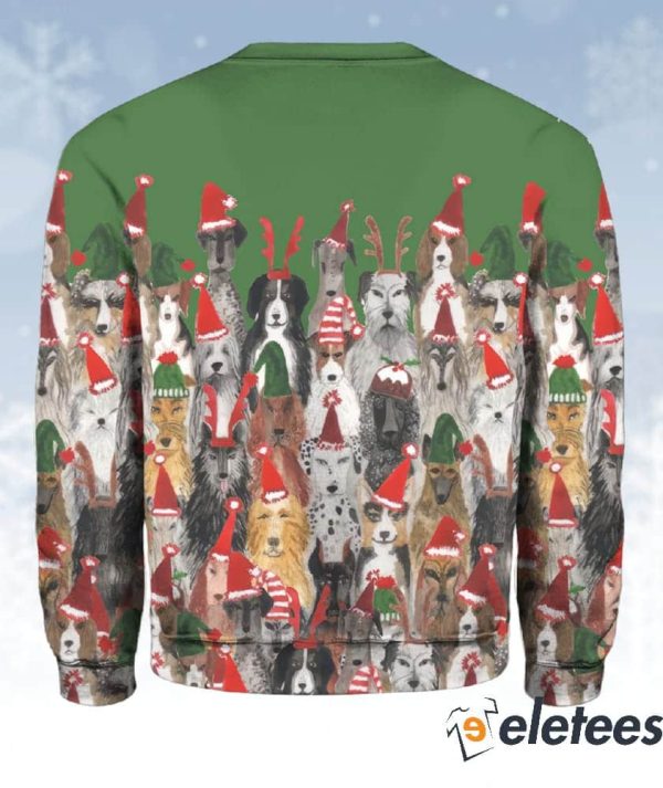 Christmas Dogs Print Casual Sweatshirt