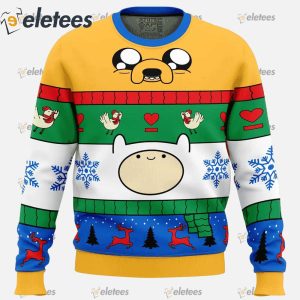 Christmas Finn and Jake Adventure Time Ugly Christmas Sweater