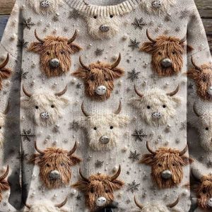 Cow pattern pullover sale