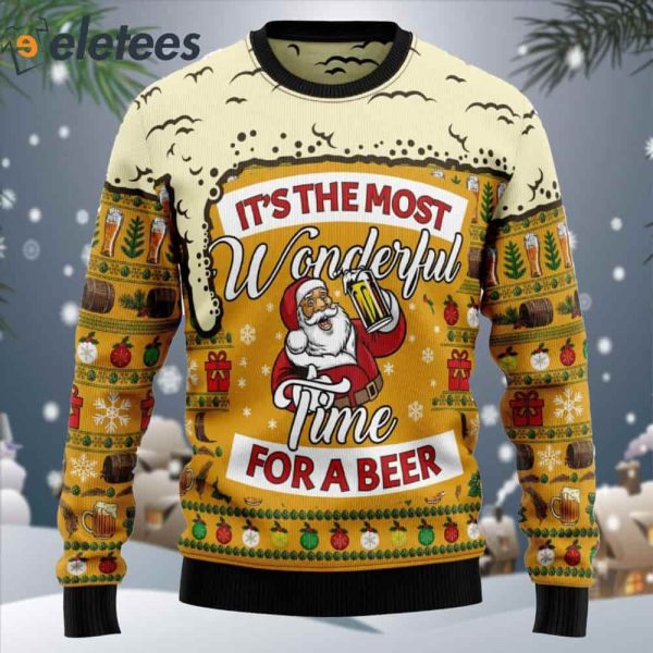 Christmas Most Wonderful Time For Beer Ugly Christmas Sweater