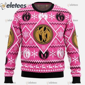 Christmas Pink Ranger Power Rangers Ugly Christmas Sweater