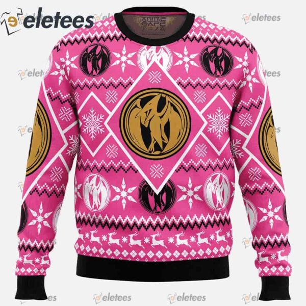 Christmas Pink Ranger Power Rangers Ugly Christmas Sweater