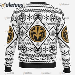 Christmas White Ranger Power Rangers Ugly Christmas Sweater1