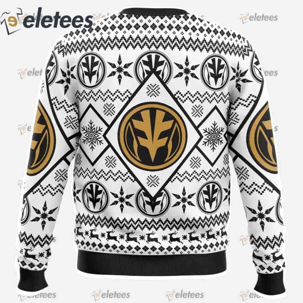 Christmas White Ranger Power Rangers Ugly Christmas Sweater