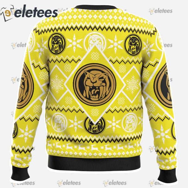 Christmas Yellow Ranger Power Rangers Ugly Christmas Sweater