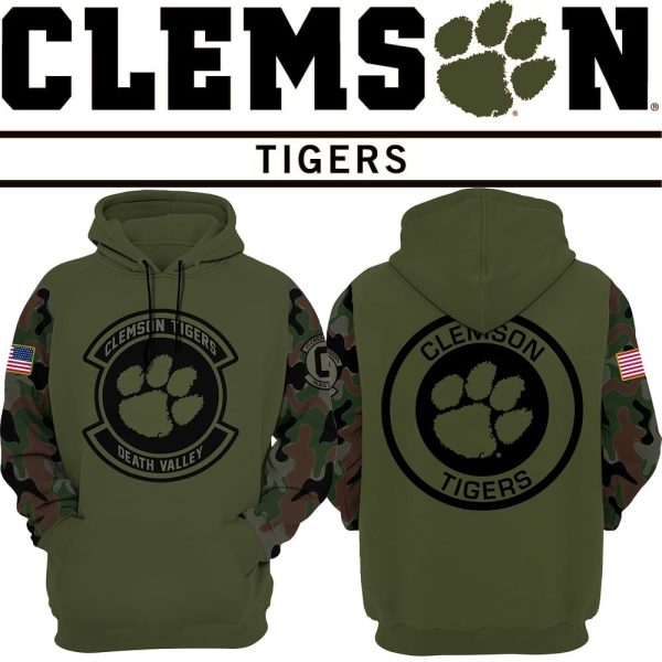 Clemson Tigers Football Veterans Day Camo Hoodie