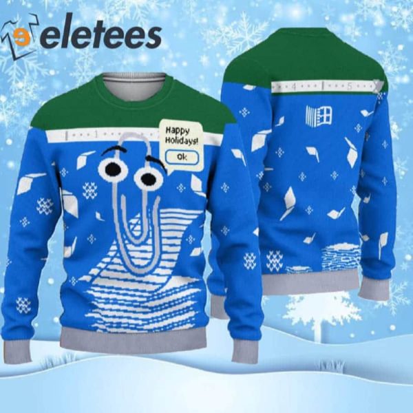 Clippy Happy Holidays Ugly Christmas Sweater