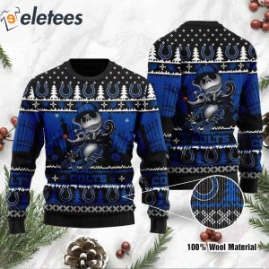 Colts Jack Skellington Halloween Knitted Ugly Christmas Sweater1