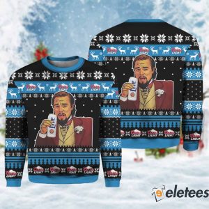 Coors Light Beer Leonardo Meme Ugly Christmas Sweater 1