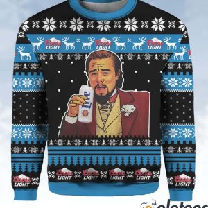 Coors Light Beer Leonardo Meme Ugly Christmas Sweater 2