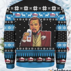 Coors Light Beer Leonardo Meme Ugly Christmas Sweater 3