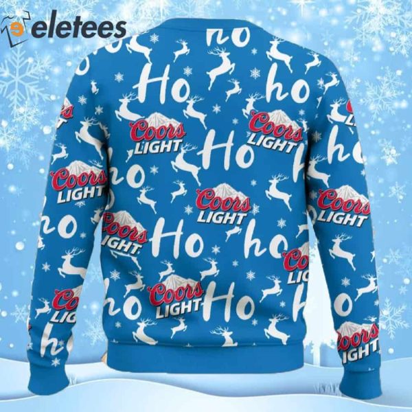 Coors Light Christmas Hohoho Reindeer Pattern Ugly Sweater