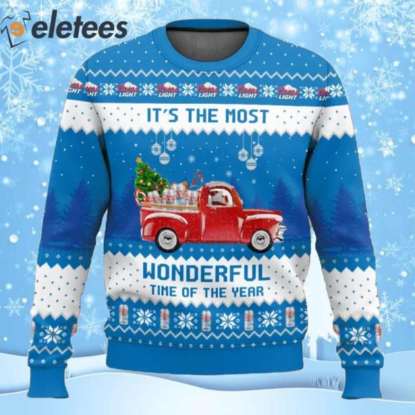 Coors Light It’s The Most Wonderful Time For A Beer Ugly Christmas Sweater