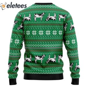 Cow With Noel Hat Ugly Christmas Sweater 2