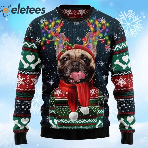 Cozy & Festive French Bulldog Ugly Christmas Sweater