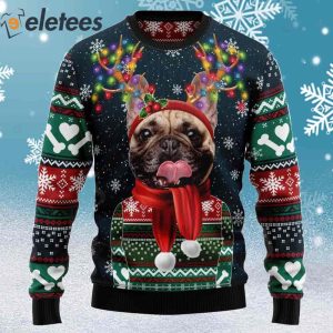 Cozy Festive French Bulldog Ugly Christmas Sweater 2