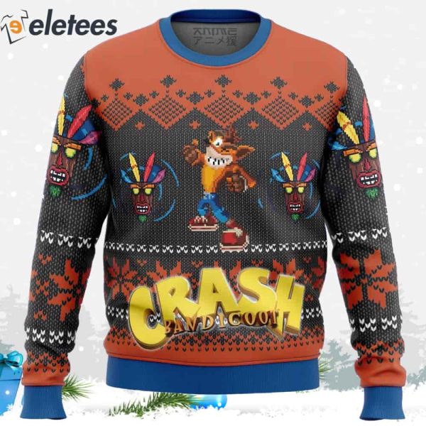 Crash Bandicoot Alt Ugly Christmas Sweater
