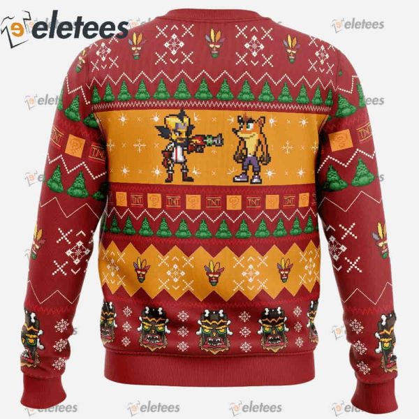 Crash and Doc Neo Crash Bandicoot Ugly Christmas Sweater