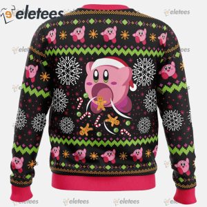 Cute Pink Hungry Kirbys Dream Land Ugly Christmas Sweater1