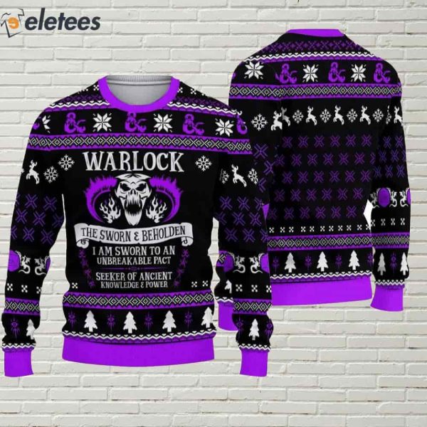 DND Classes Warlock Ugly Christmas Sweater