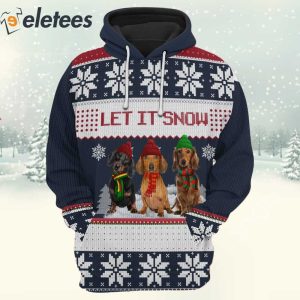 Dachshund Let It Snow Christmas 3D Full Print Shirt 3