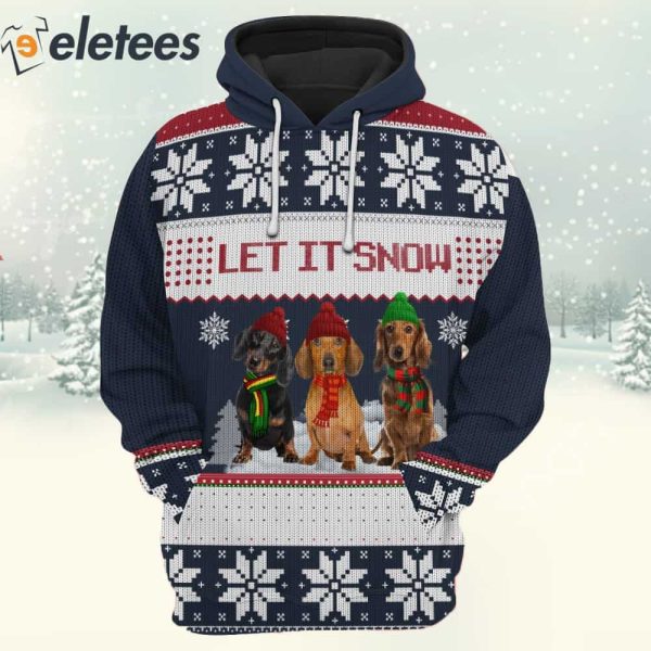 Dachshund Let It Snow Christmas 3D Full Print Shirt