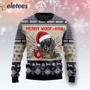Dachshund Merry Woof-mas Ugly Christmas Sweater